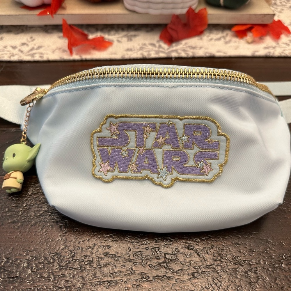 Stoney Clover Lane Sky Blue Star Wars Fanny Pack with Yoda Bag Charm
